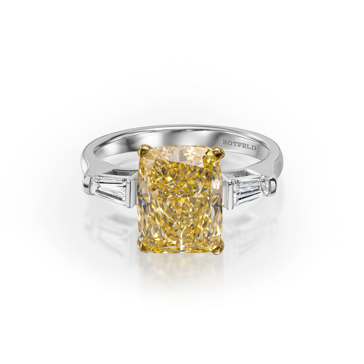 4ct Cushion & Taper Baguette Diamond Ring