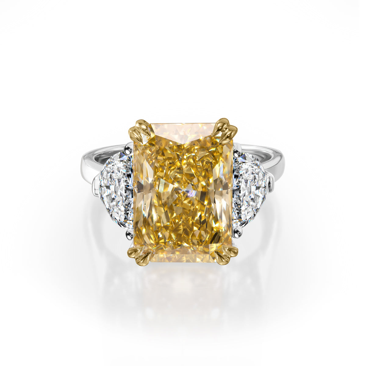 5ct Radiant & Half Moon Diamond Ring
