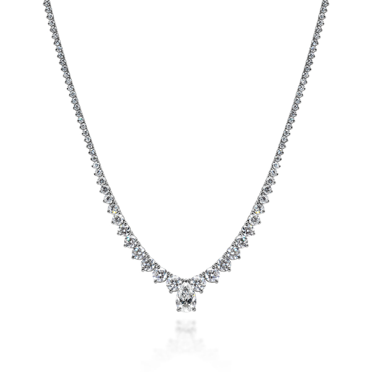 16.60ct Pear & Round Diamond Collier Degarde (Center Diamond 2ct)