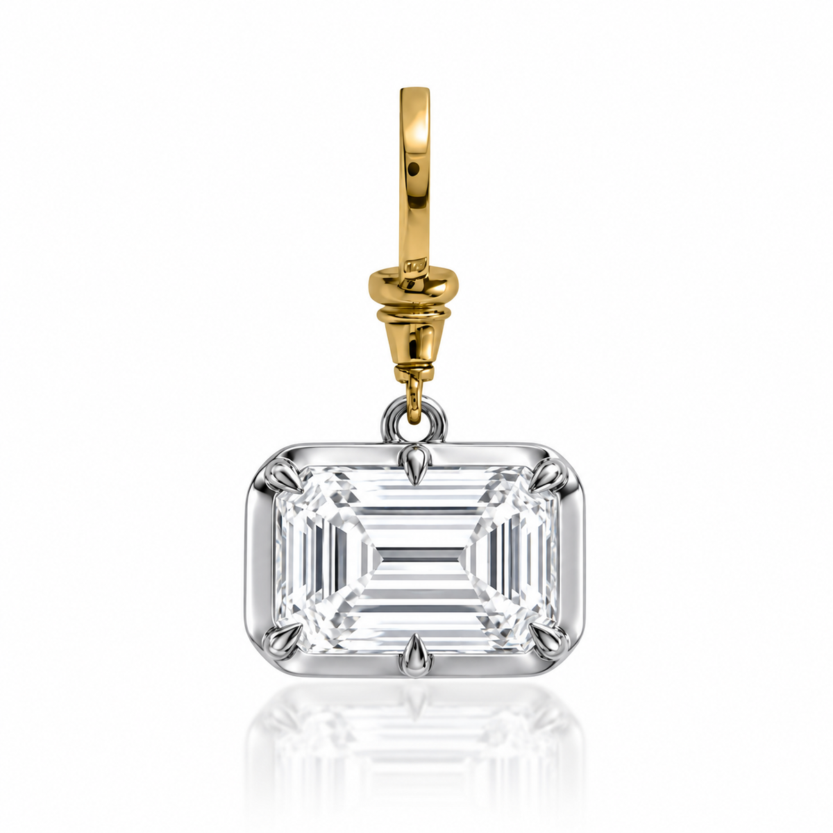3ct Emerald Diamond Across Pendant