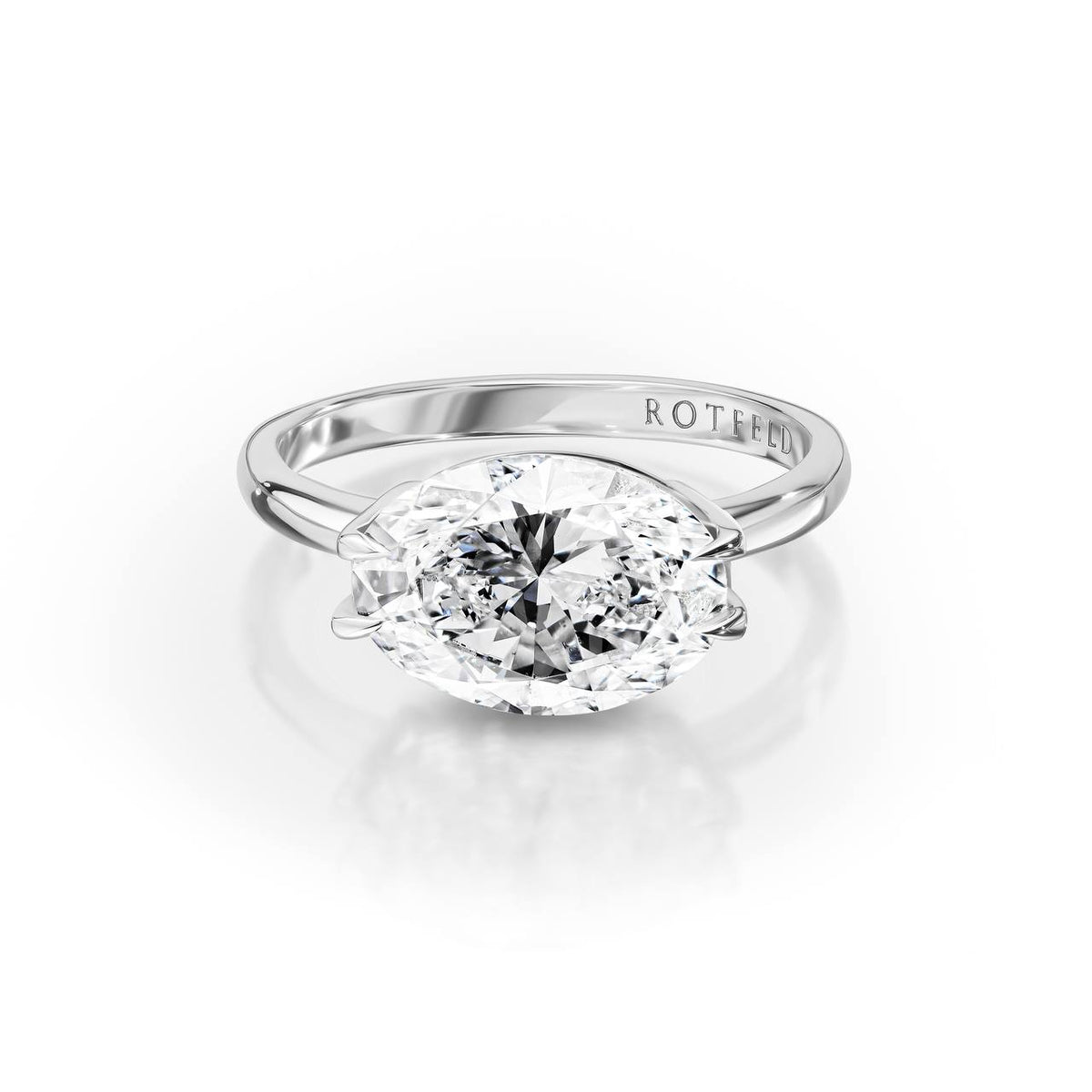 3ct Oval Diamond East-West Ring