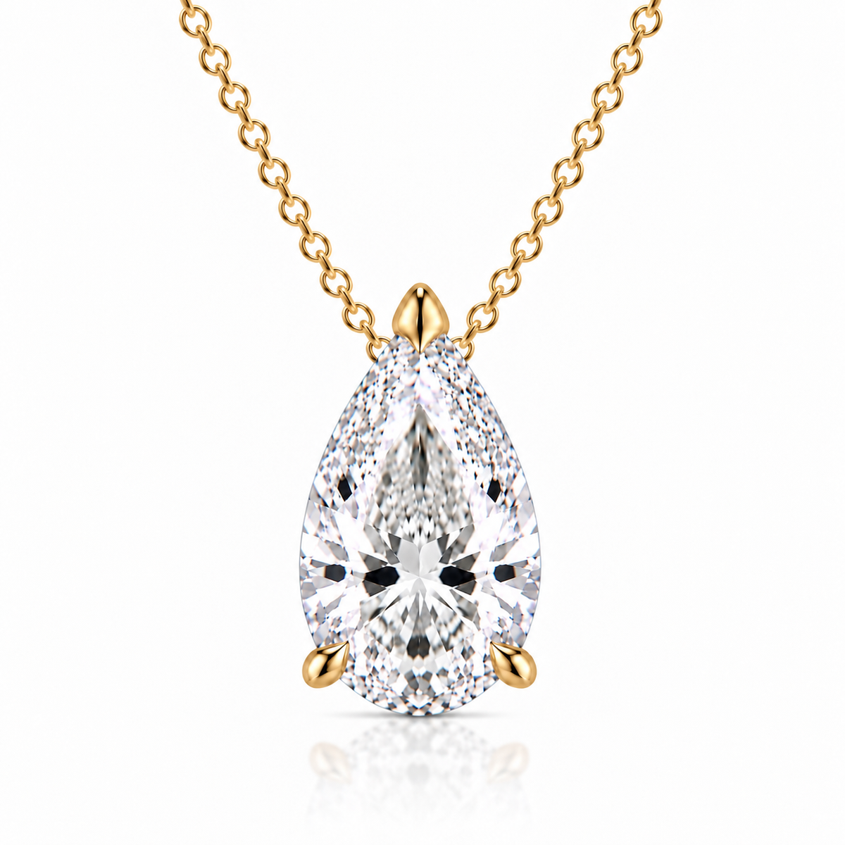 3ct Pear Diamond Floating Chain