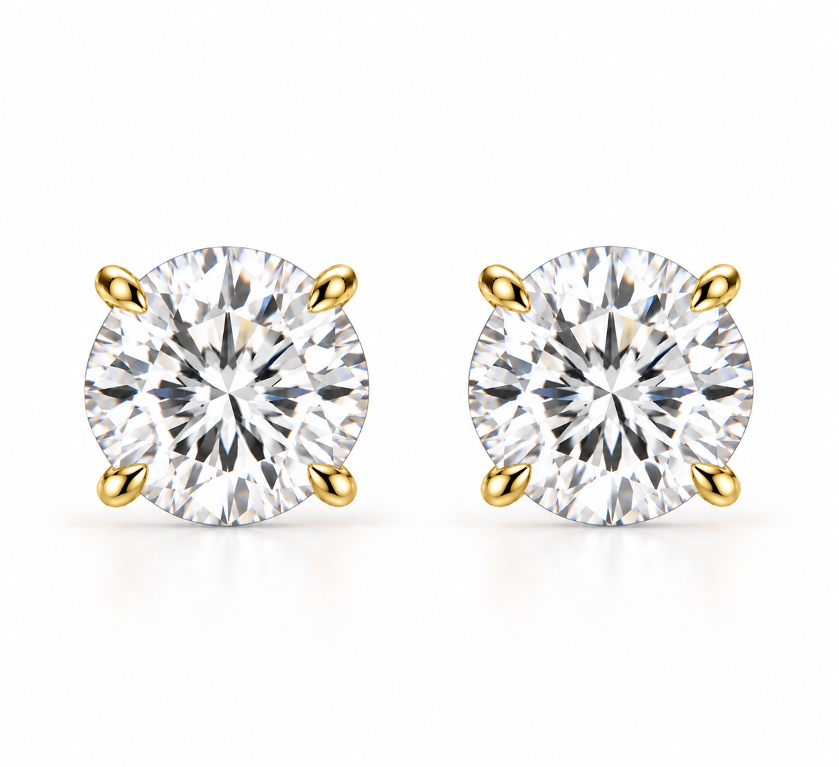 4ct Round Diamond Earring Jumbo Brackets