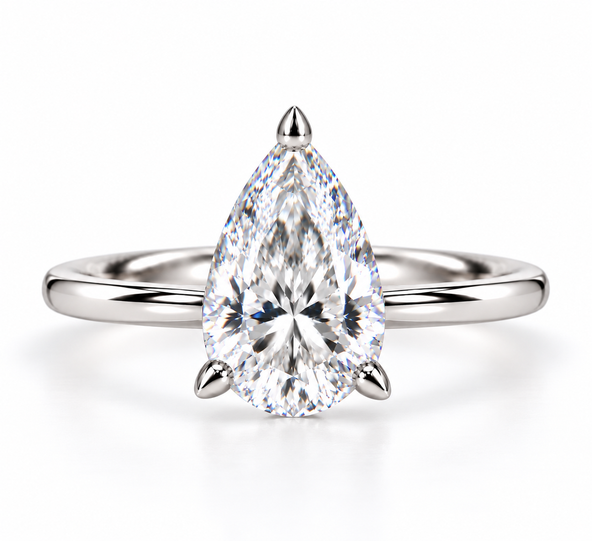 2ct Pear Diamond Classic Ring