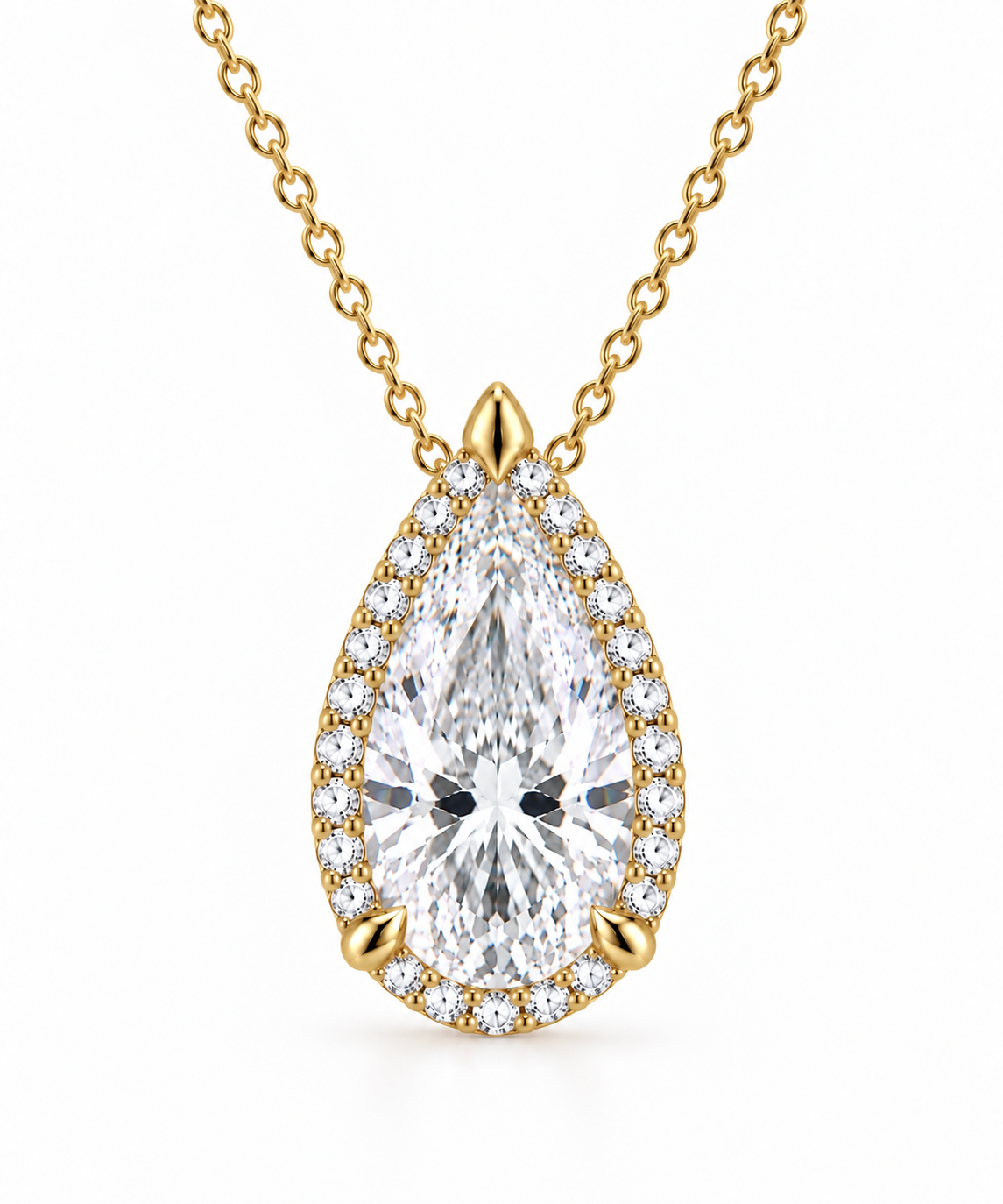 2.50ct Pear Diamond Floating Crown Chain