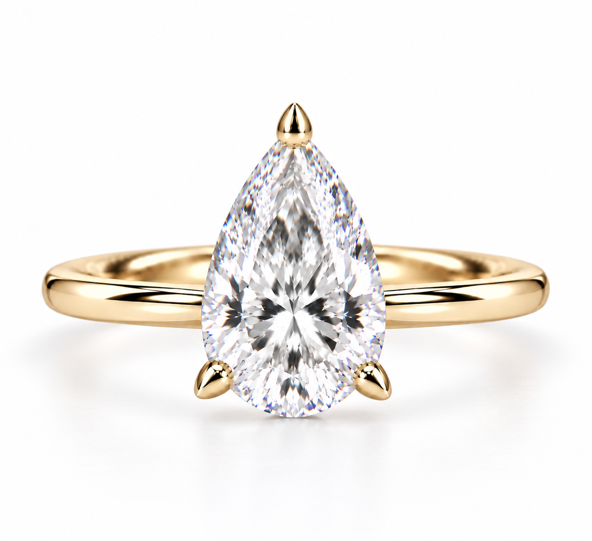 2ct Pear Diamond Classic Ring