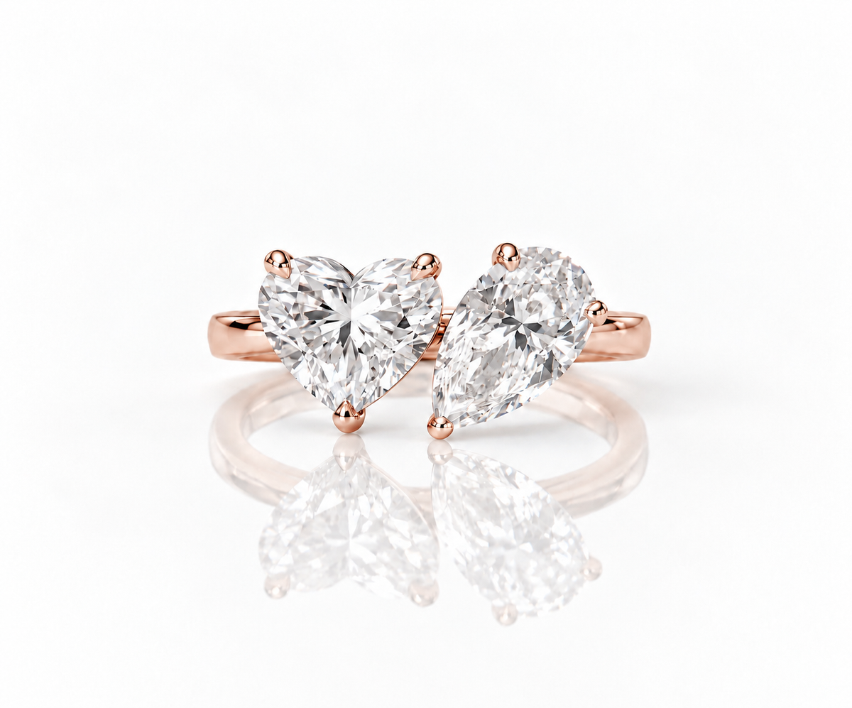 2ct Heart & Pear Diamond Ring