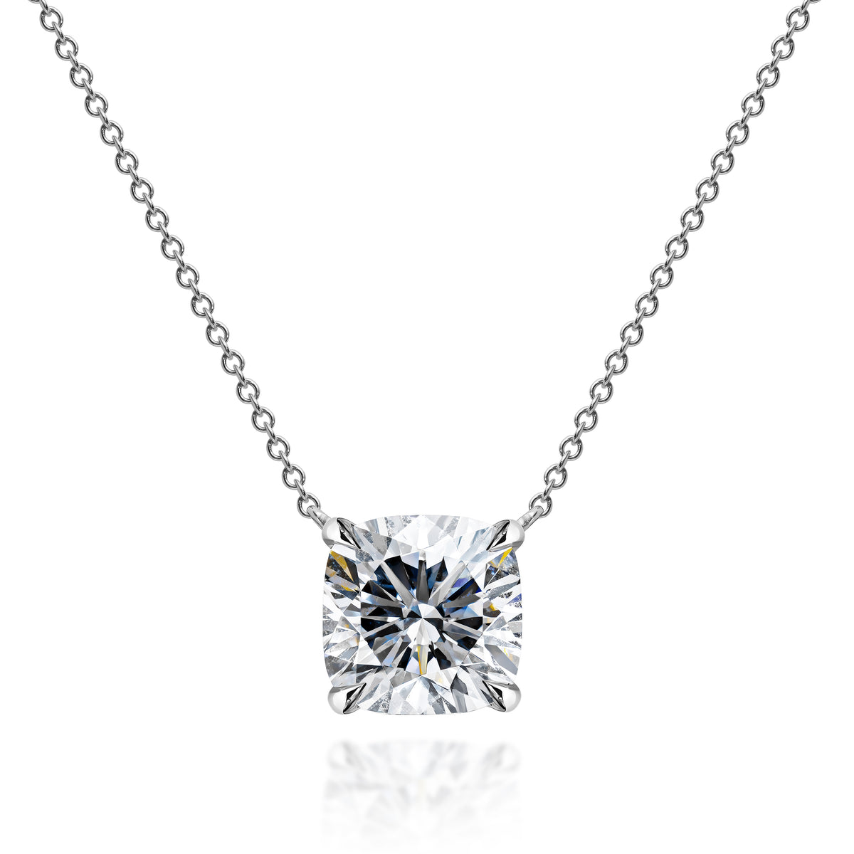 4ct Cushion Diamond Floating Chain