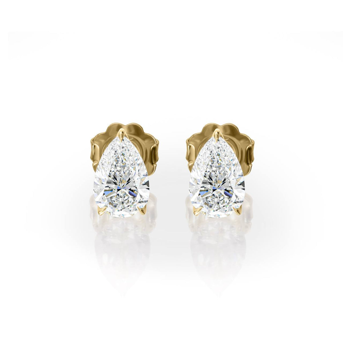 3ct Pear Diamond Earring Jumbo Brackets
