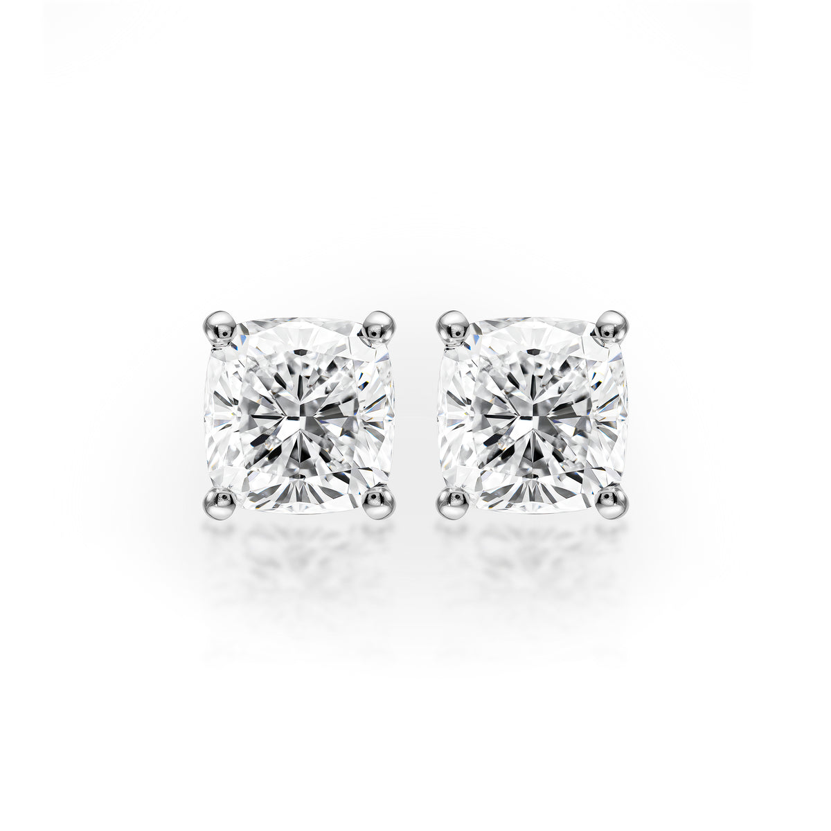 2ct Cushion Diamond Earring