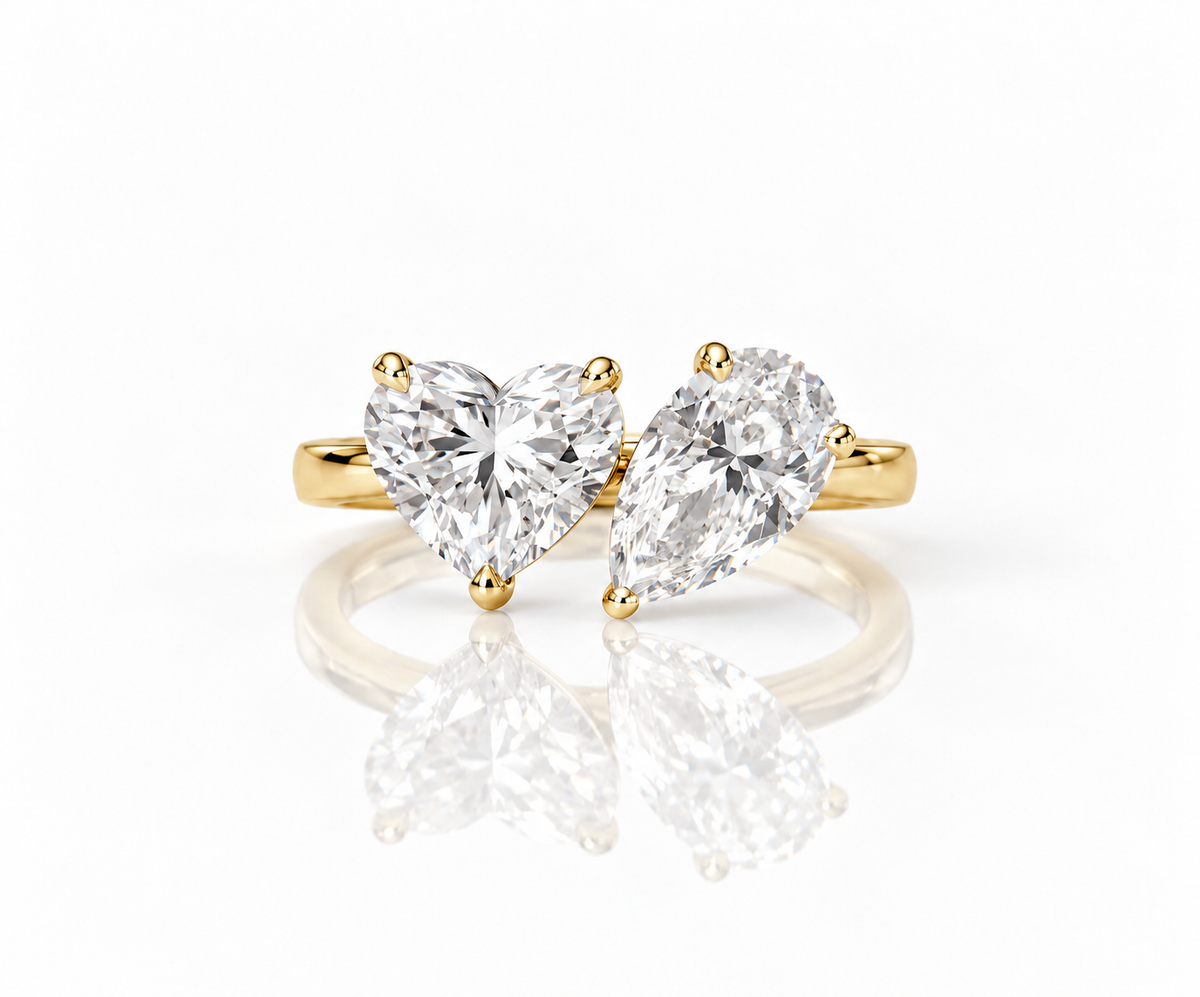 2ct Heart & Pear Diamond Ring