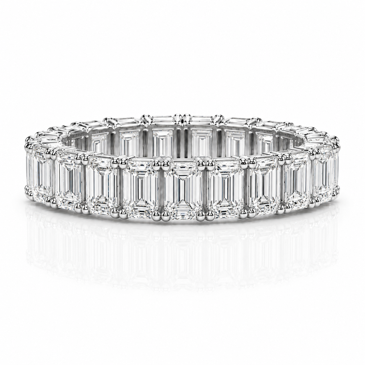 0.30 Emerald Diamond Eternity Band Ring