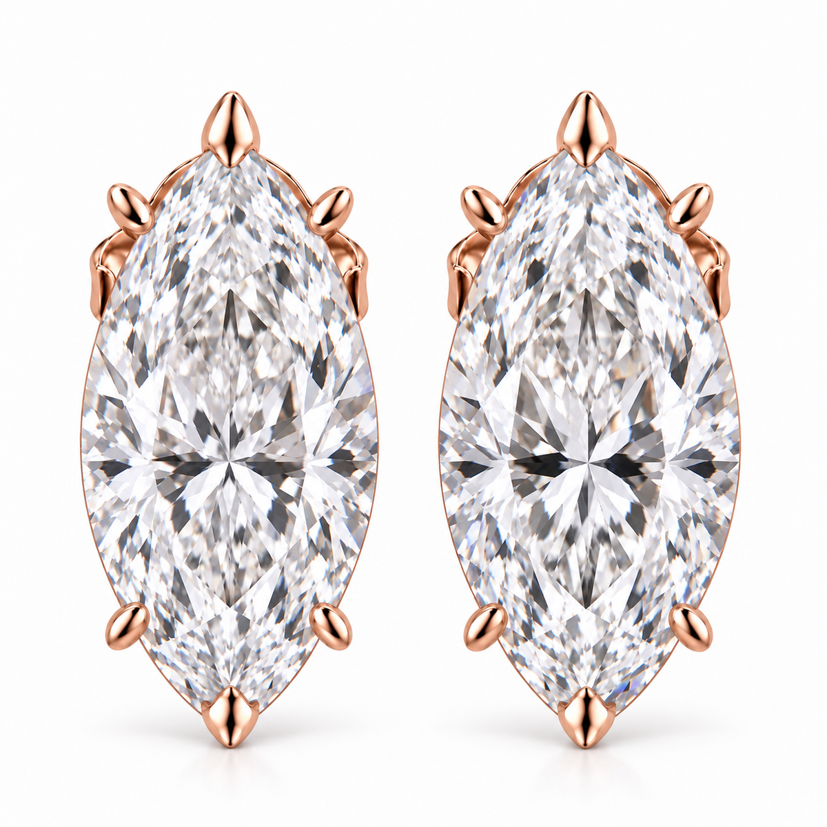 3ct Marquise Diamond Earring Jumbo Brackets