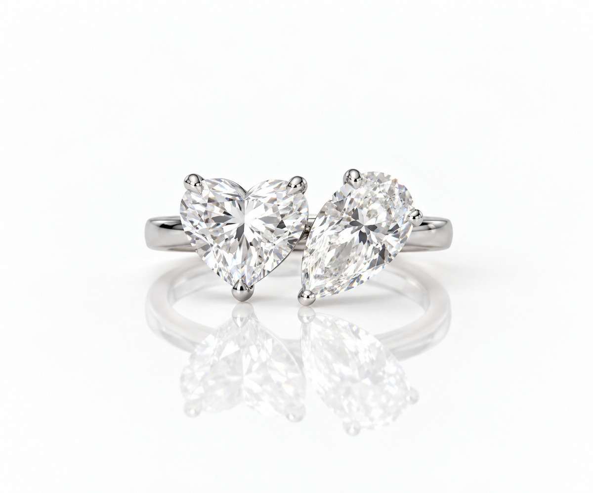 2ct Heart & Pear Diamond Ring