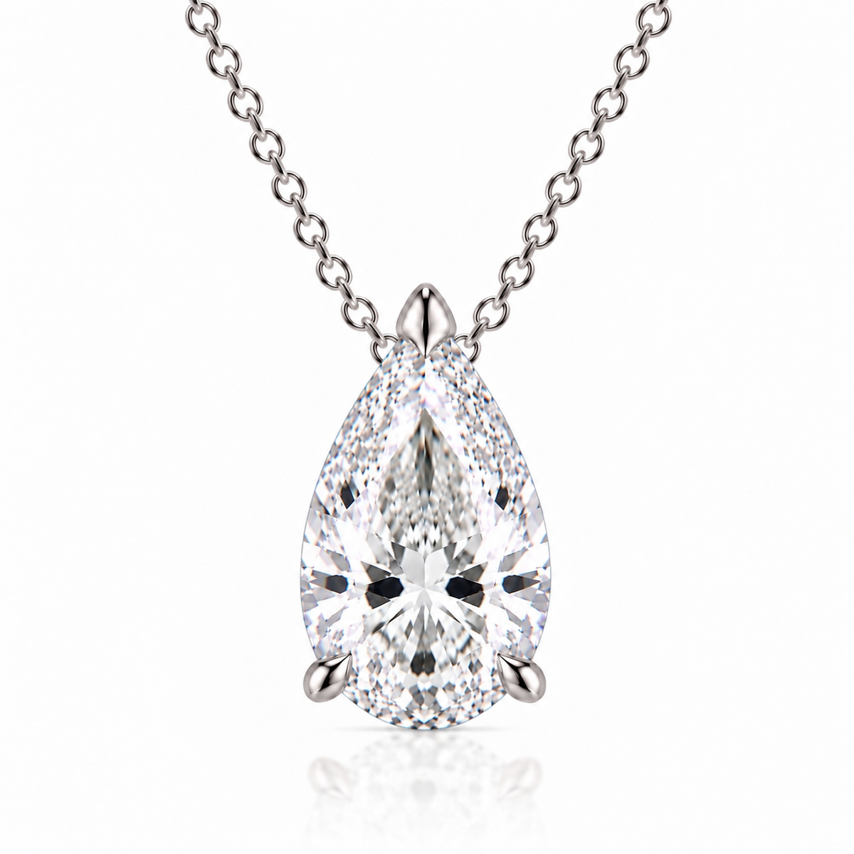 3ct Pear Diamond Floating Chain