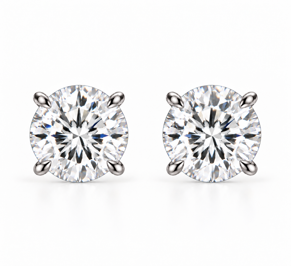 4ct Round Diamond Earring Jumbo Brackets