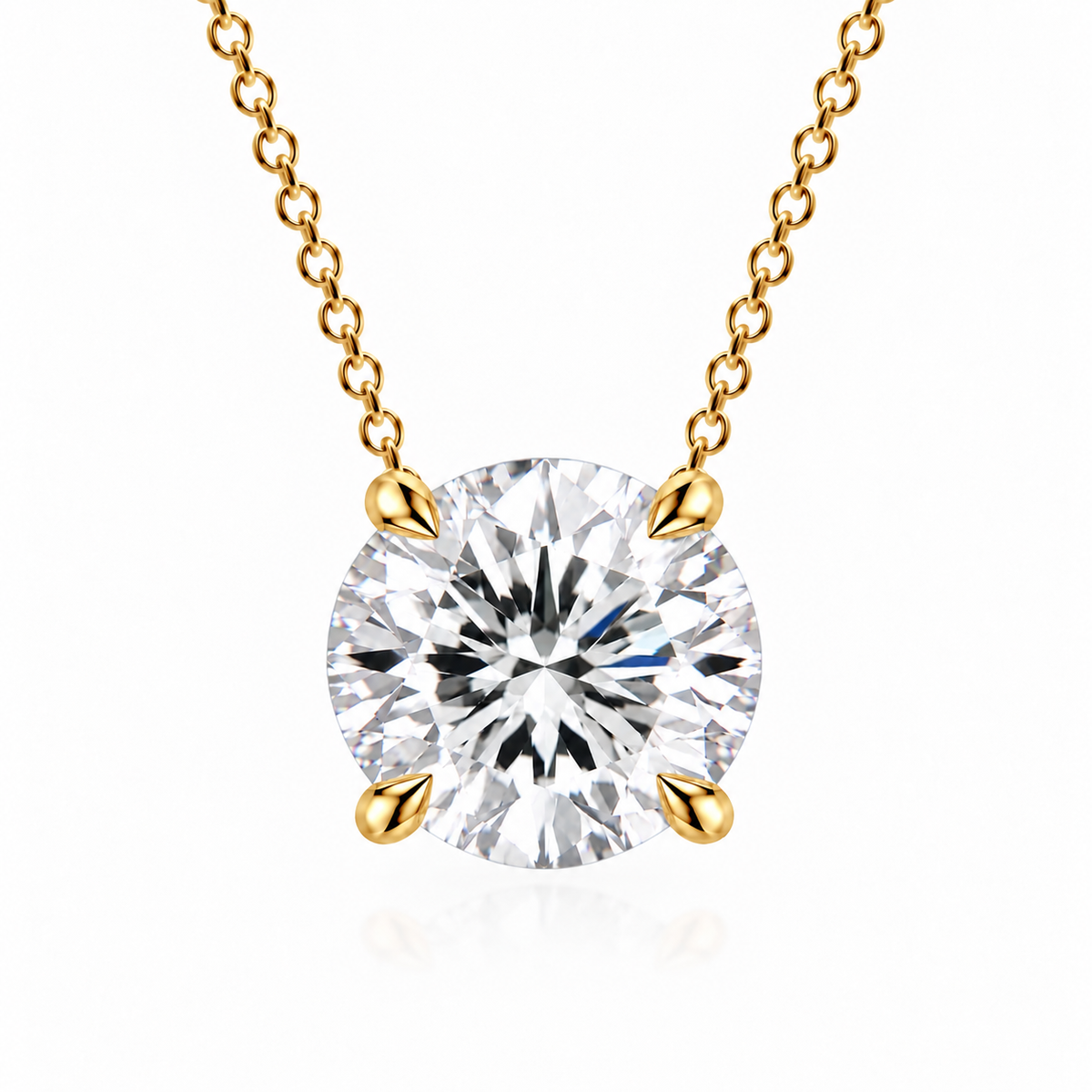 3ct Round Diamond Floating Chain