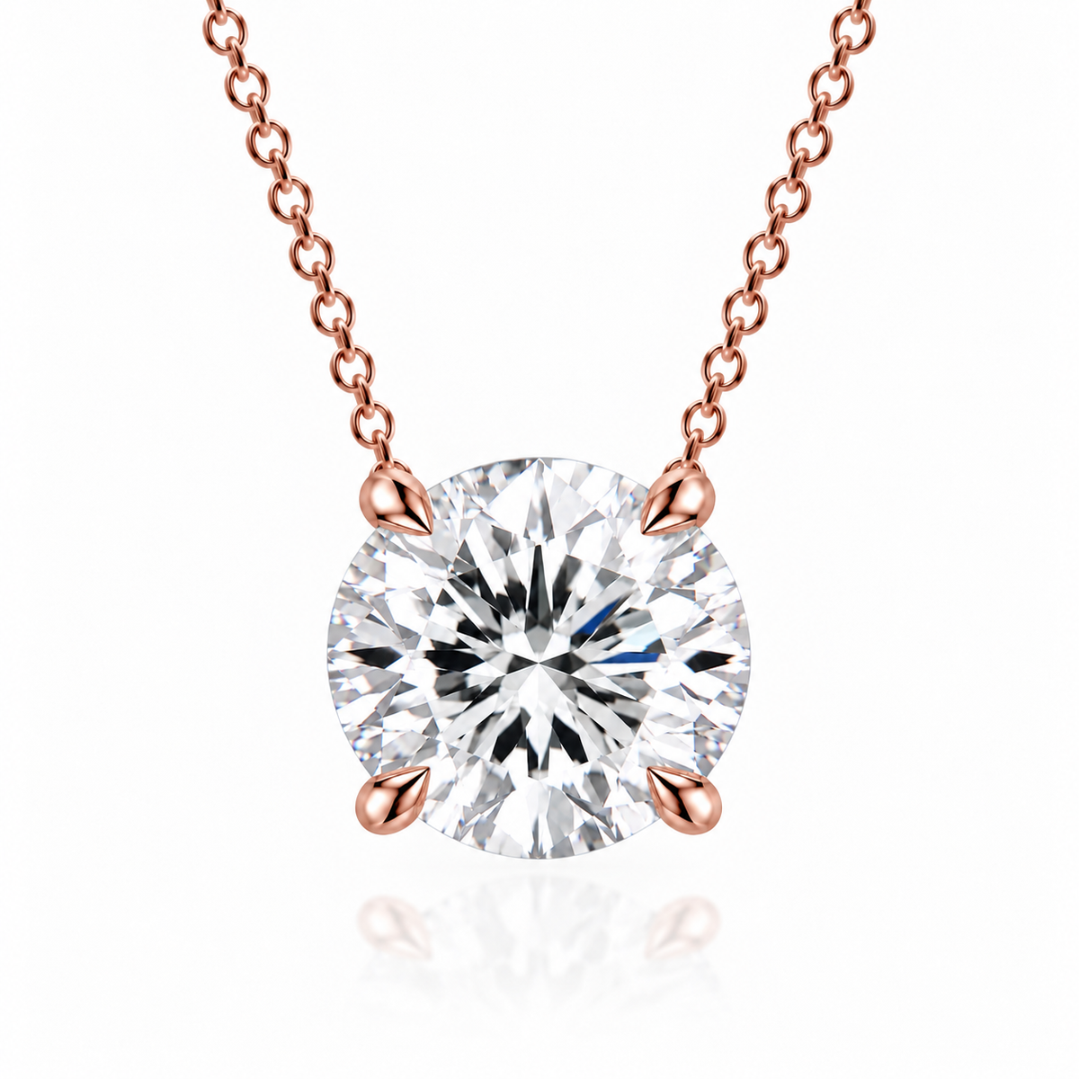 3ct Round Diamond Floating Chain