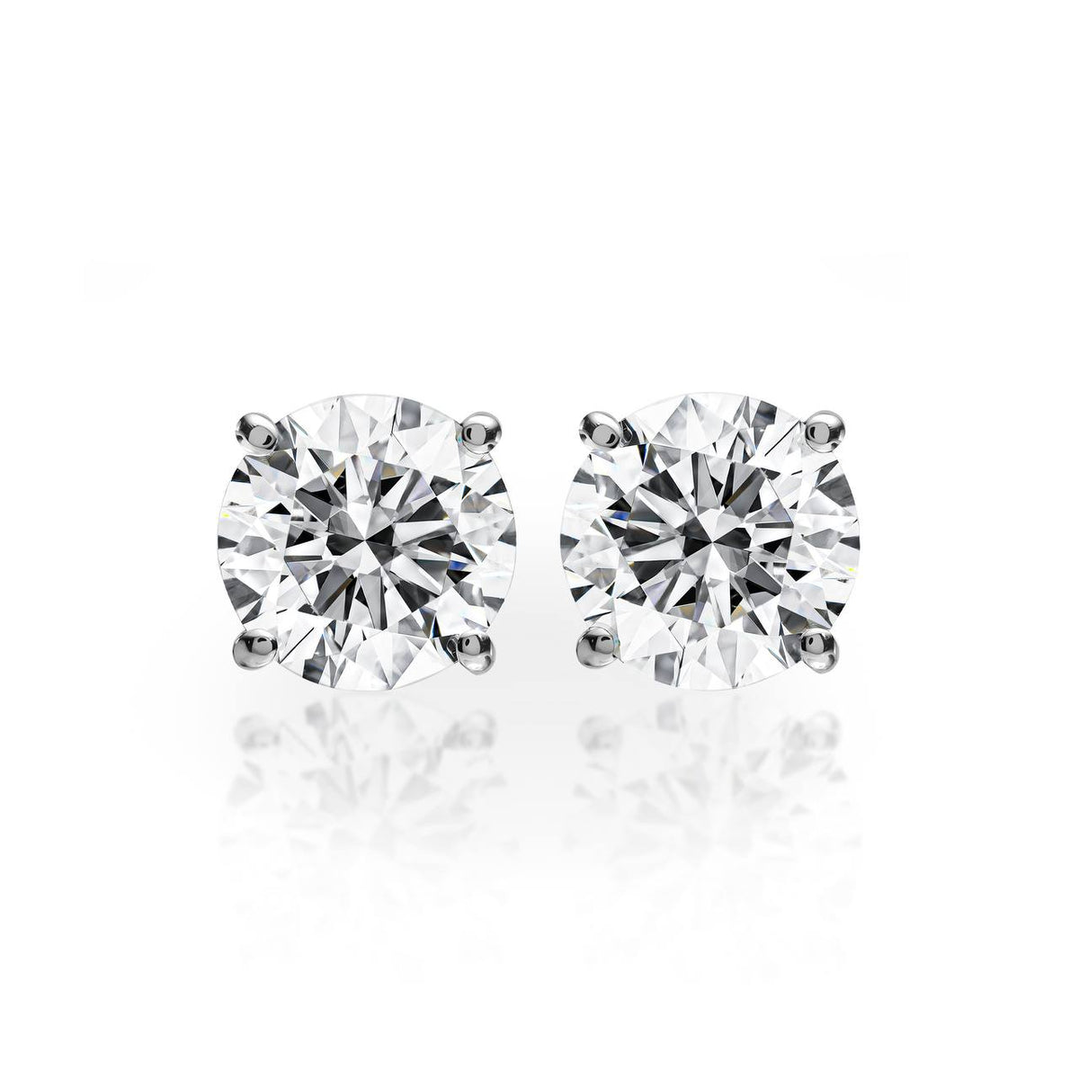 3ct Round Diamond Earring Jumbo Brackets