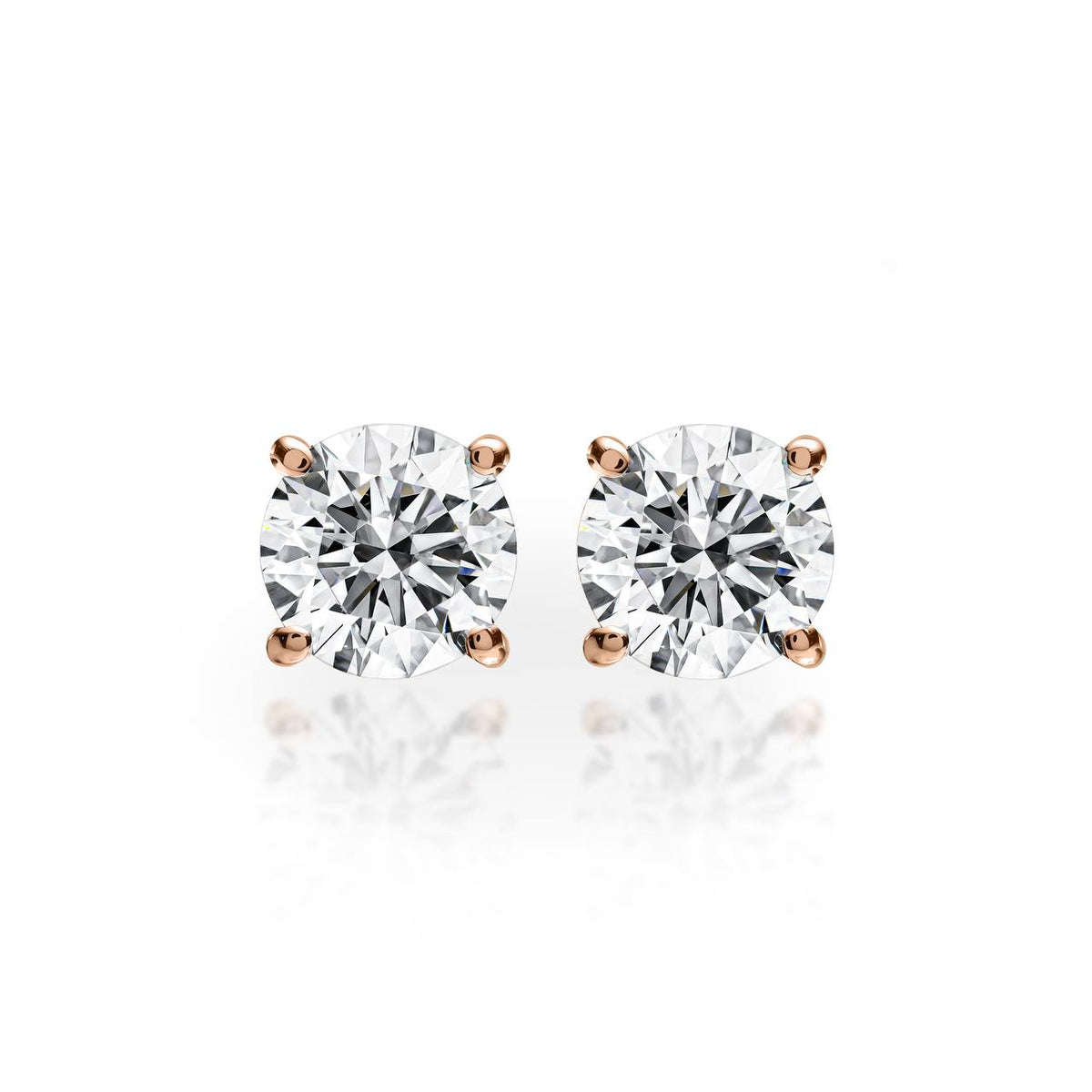 2ct Round Diamond Earring Jumbo Brackets