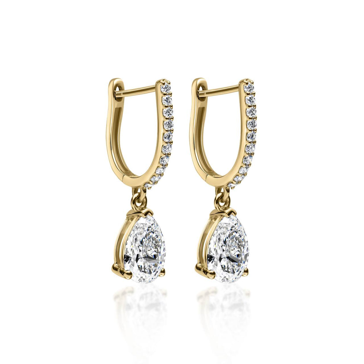 2.23ct Pear Diamond Hoop Earring