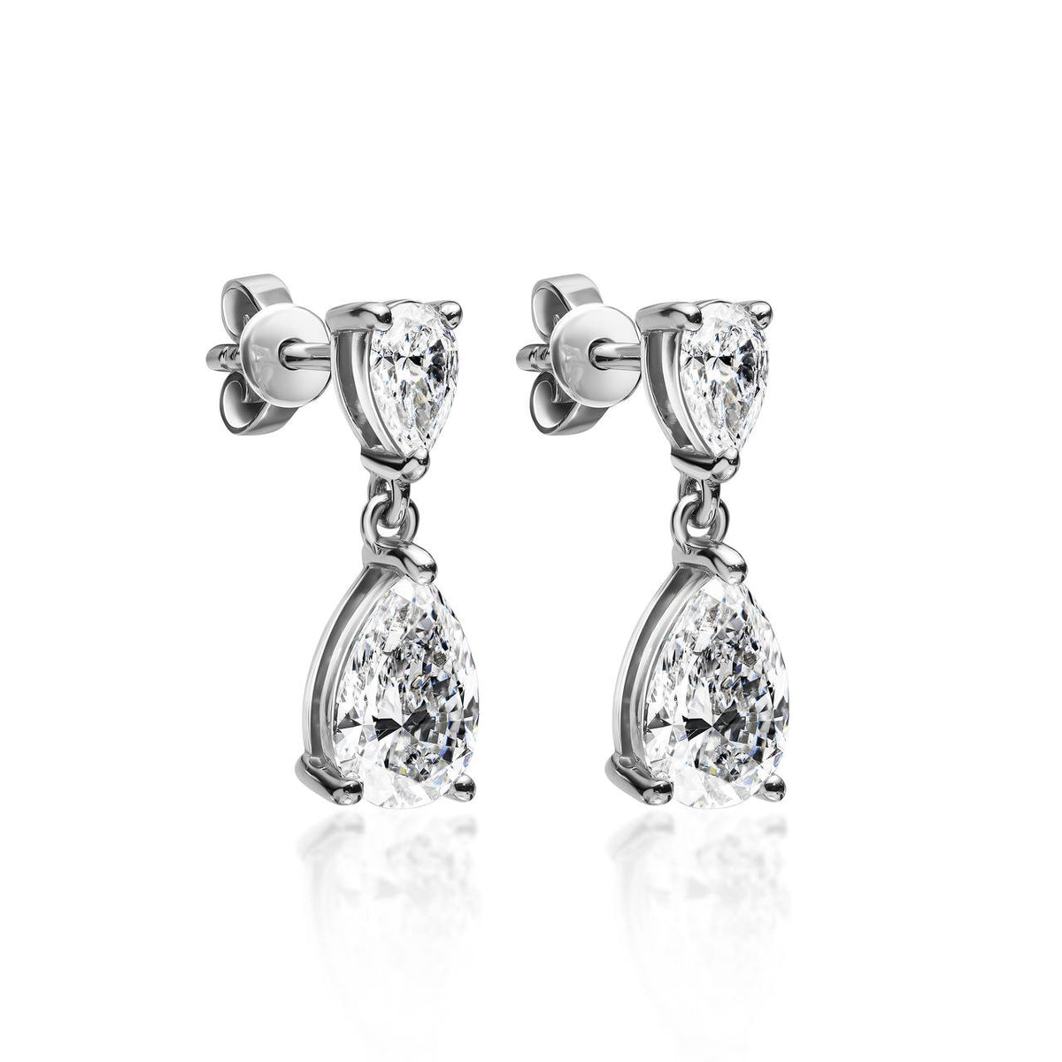 2.65ct Pear Diamond Hoop Earring