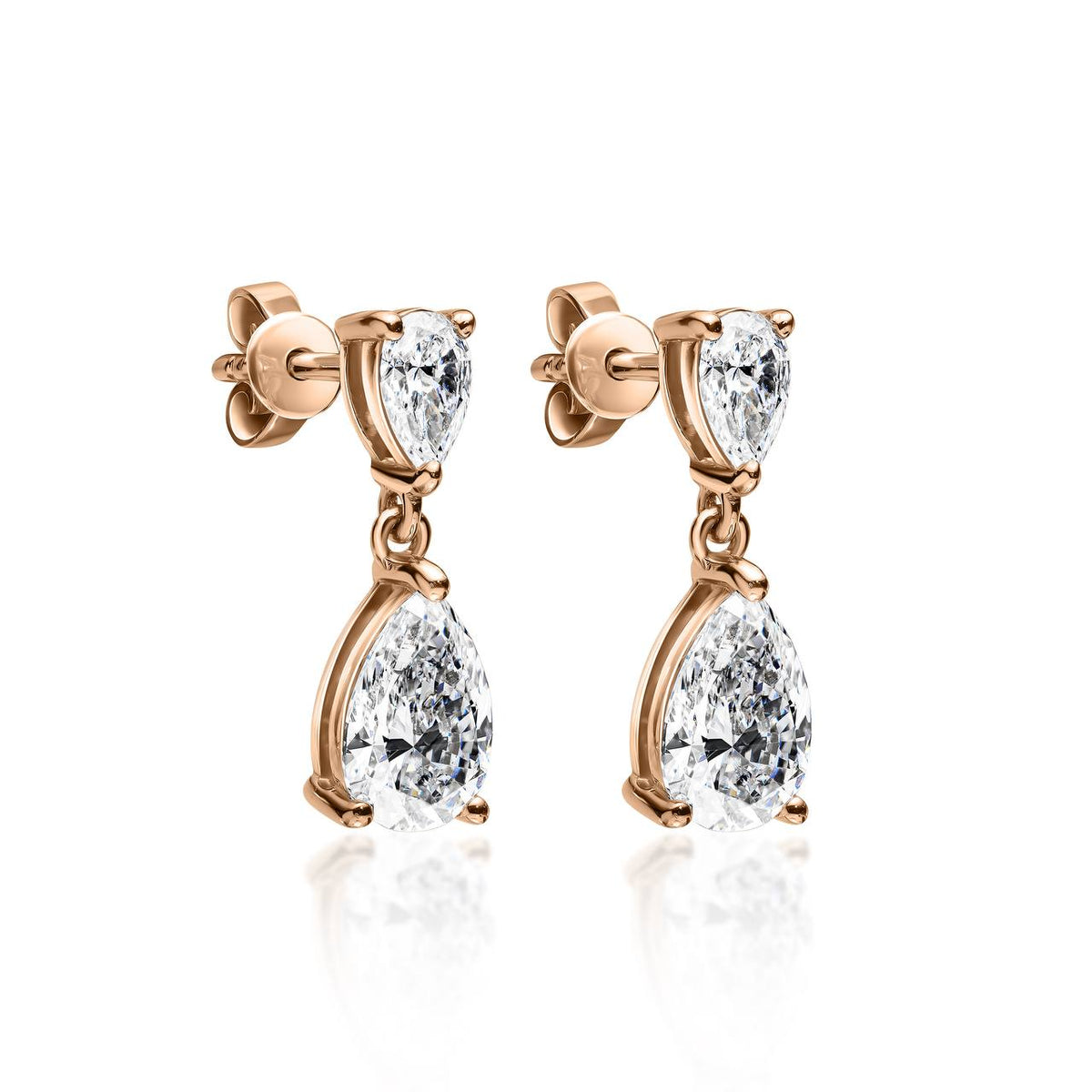 2.65ct Pear Diamond Hoop Earring
