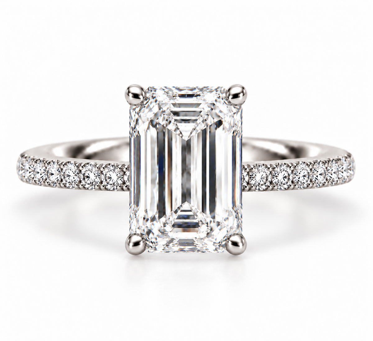 3ct Emerald Diamond Classic Ring | IGI Certificate