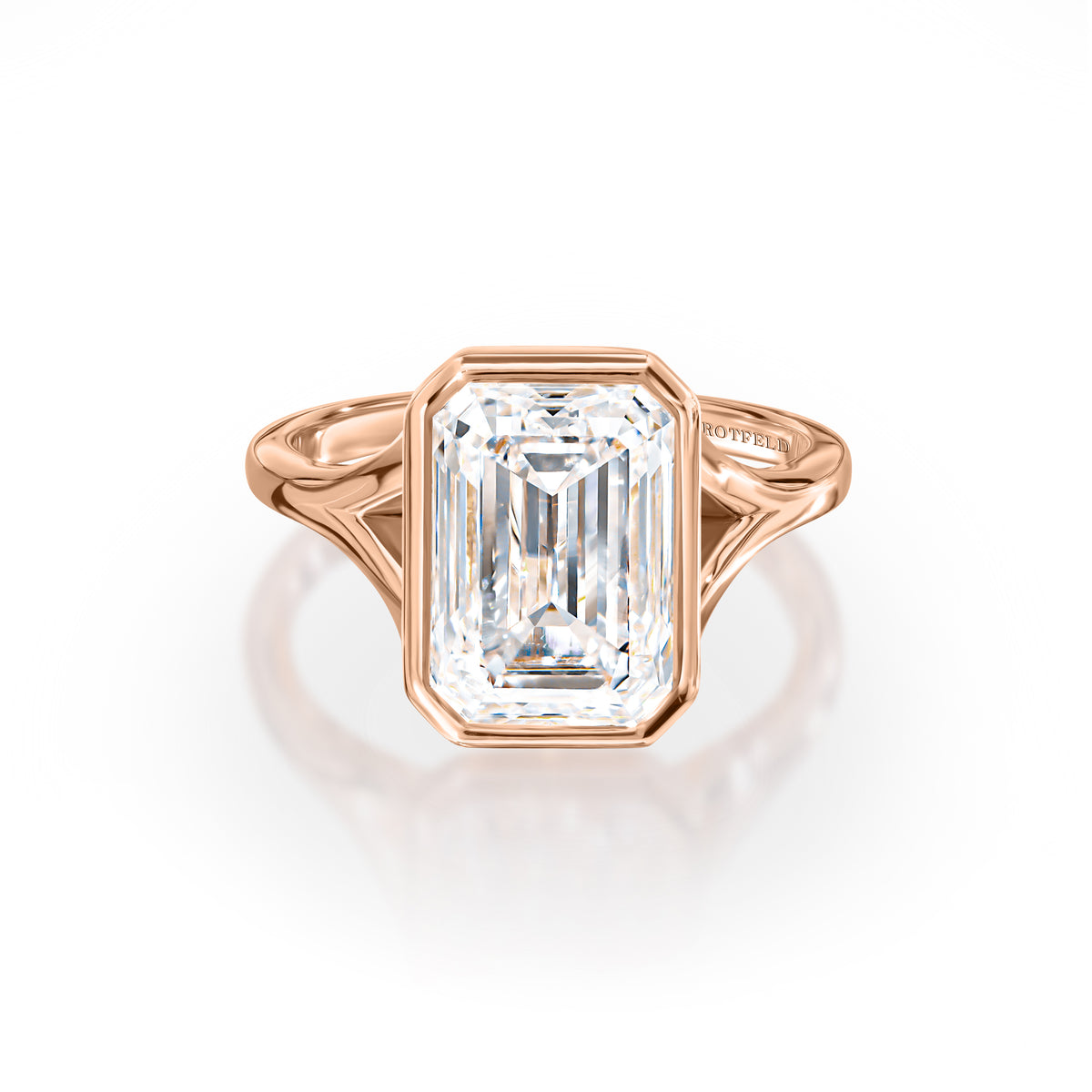 5ct Emerald Diamond Bezel Ring