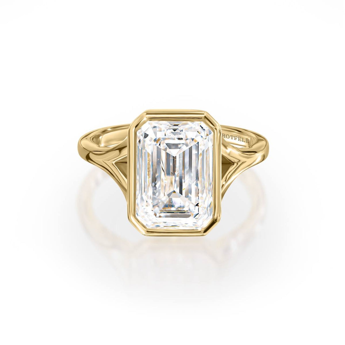 5ct Emerald Diamond Bezel Ring