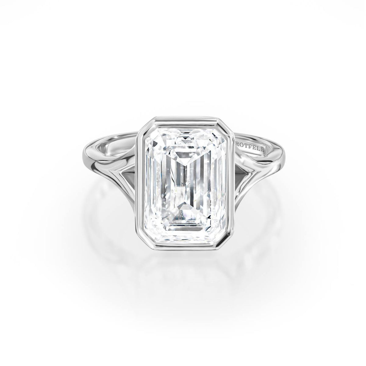 5ct Emerald Diamond Bezel Ring