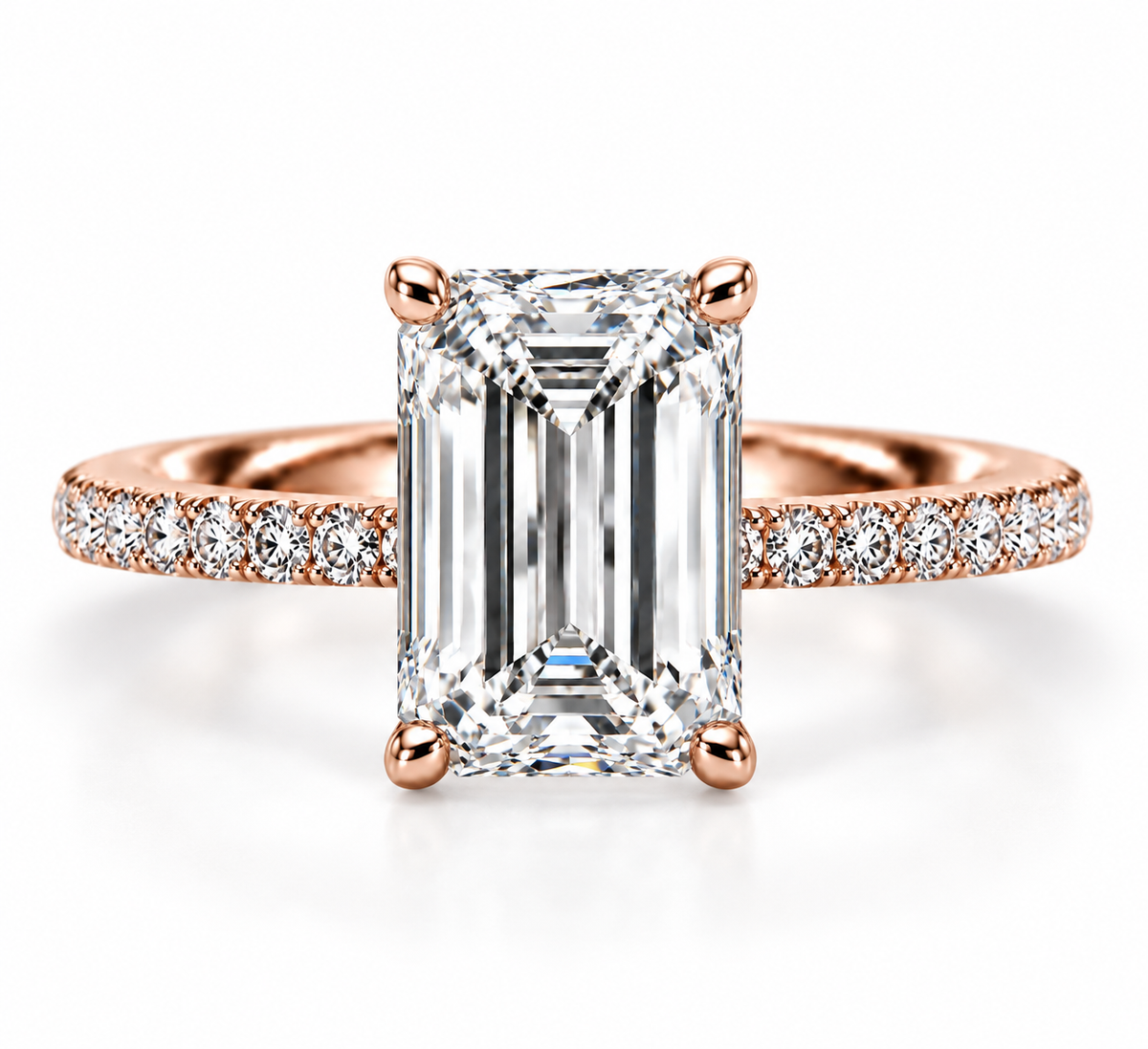 3ct Emerald Diamond Classic Ring | IGI Certificate