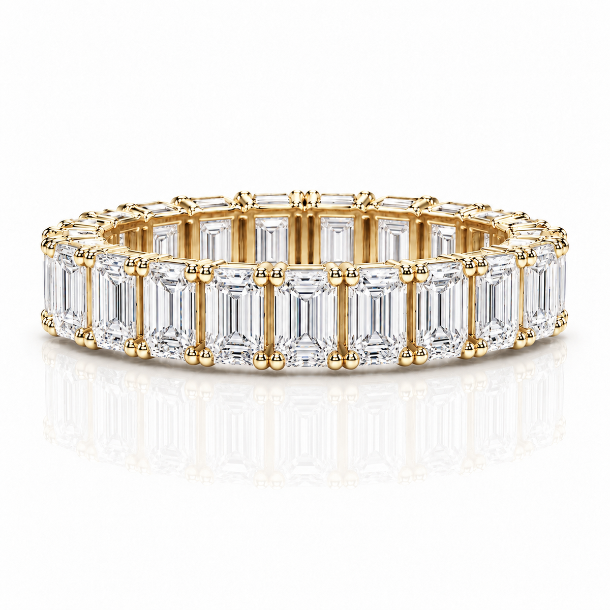 0.30 Emerald Diamond Eternity Band Ring