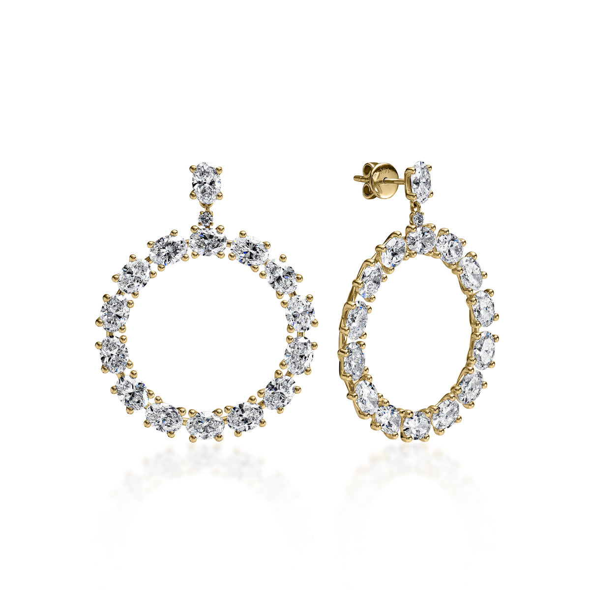 11ct Oval Diamond Hoop Earring