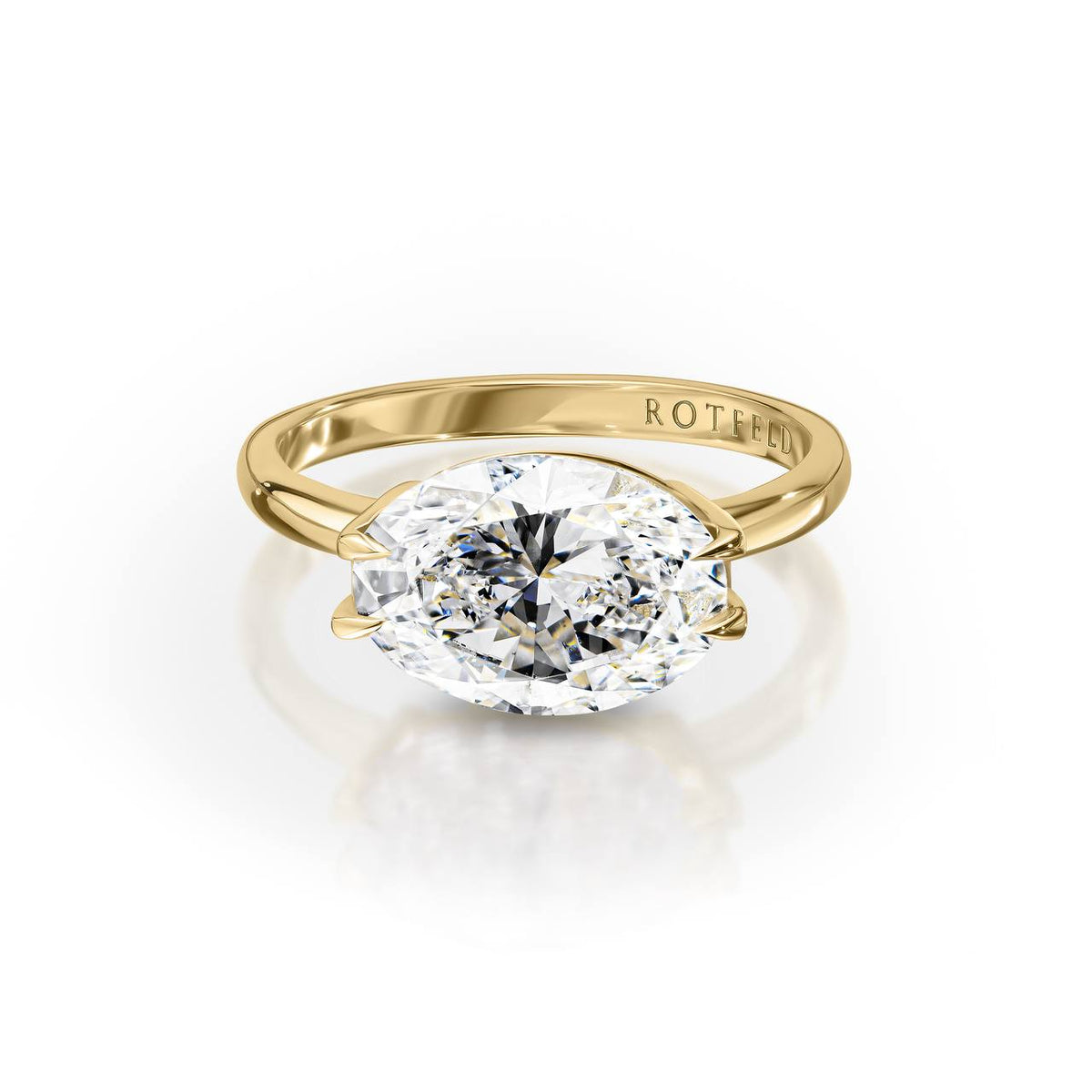 3ct Oval Diamond East-West Ring