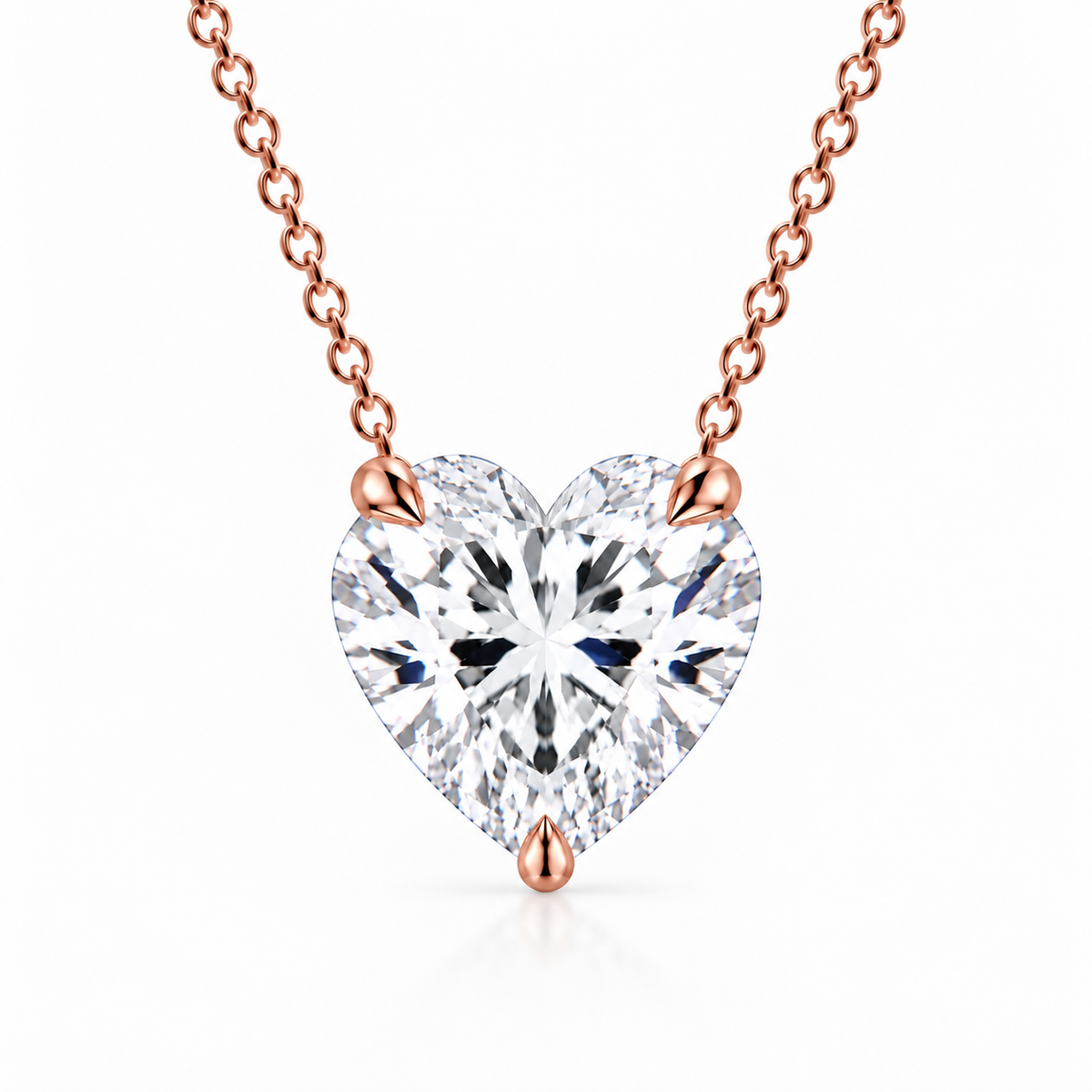 2ct Heart Diamond Floating Chain