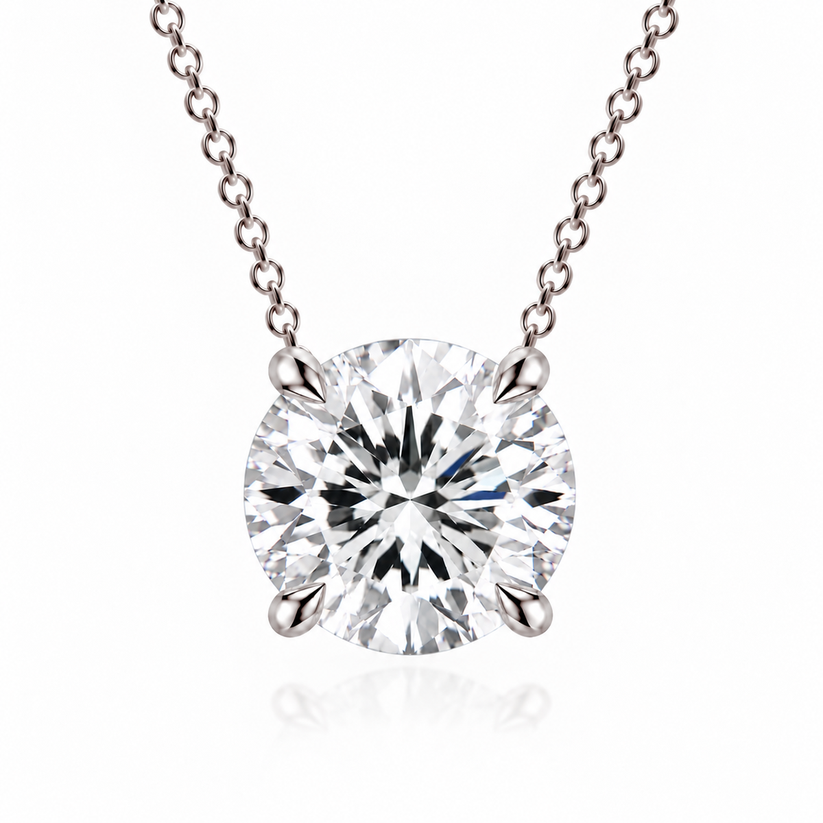 3ct Round Diamond Floating Chain