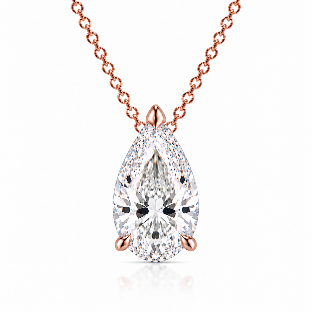 3ct Pear Diamond Floating Chain