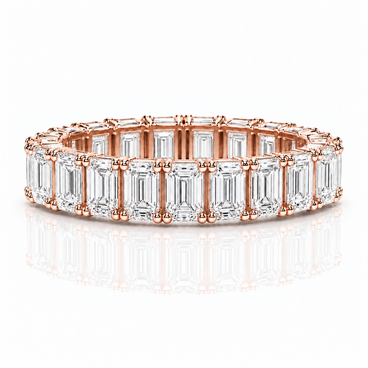 0.30 Emerald Diamond Eternity Band Ring