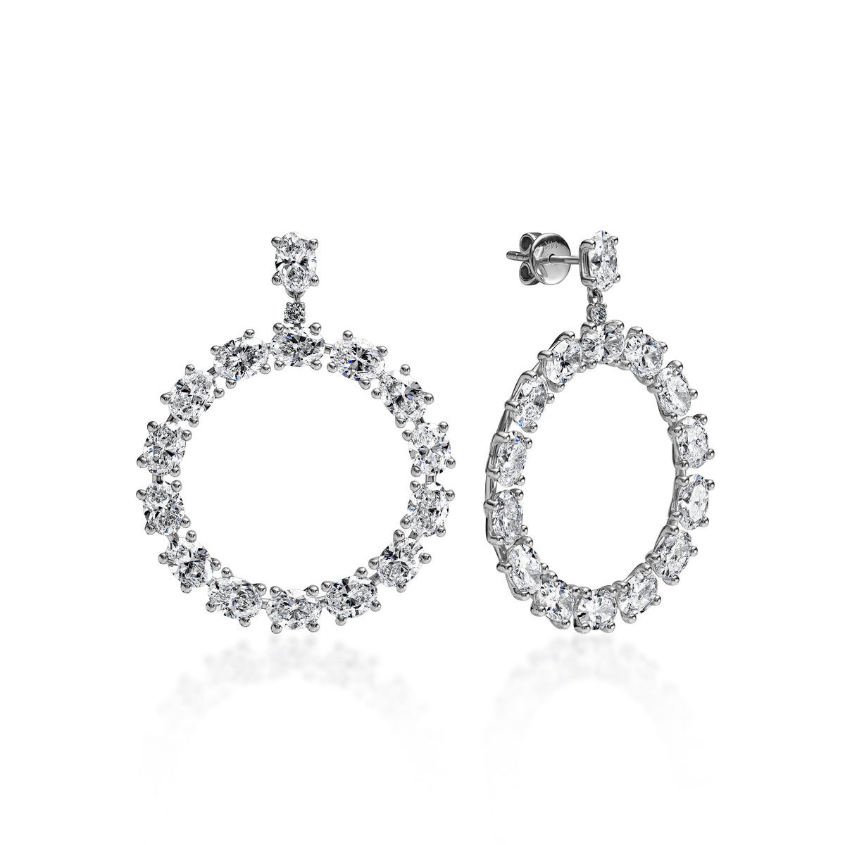 11ct Oval Diamond Hoop Earring