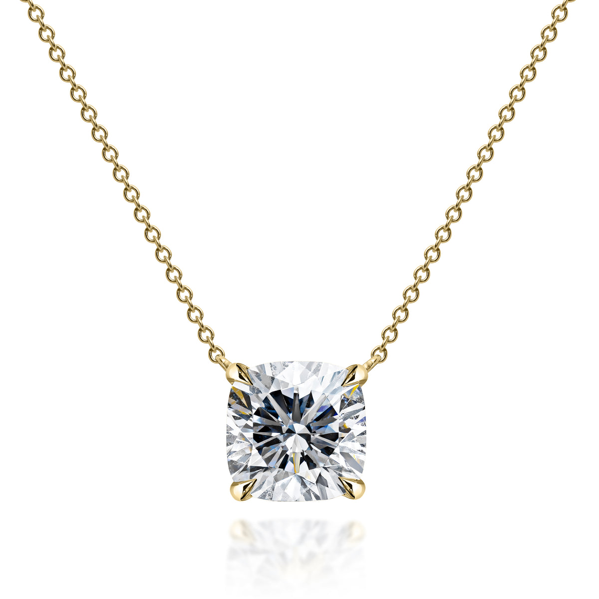 4ct Cushion Diamond Floating Chain