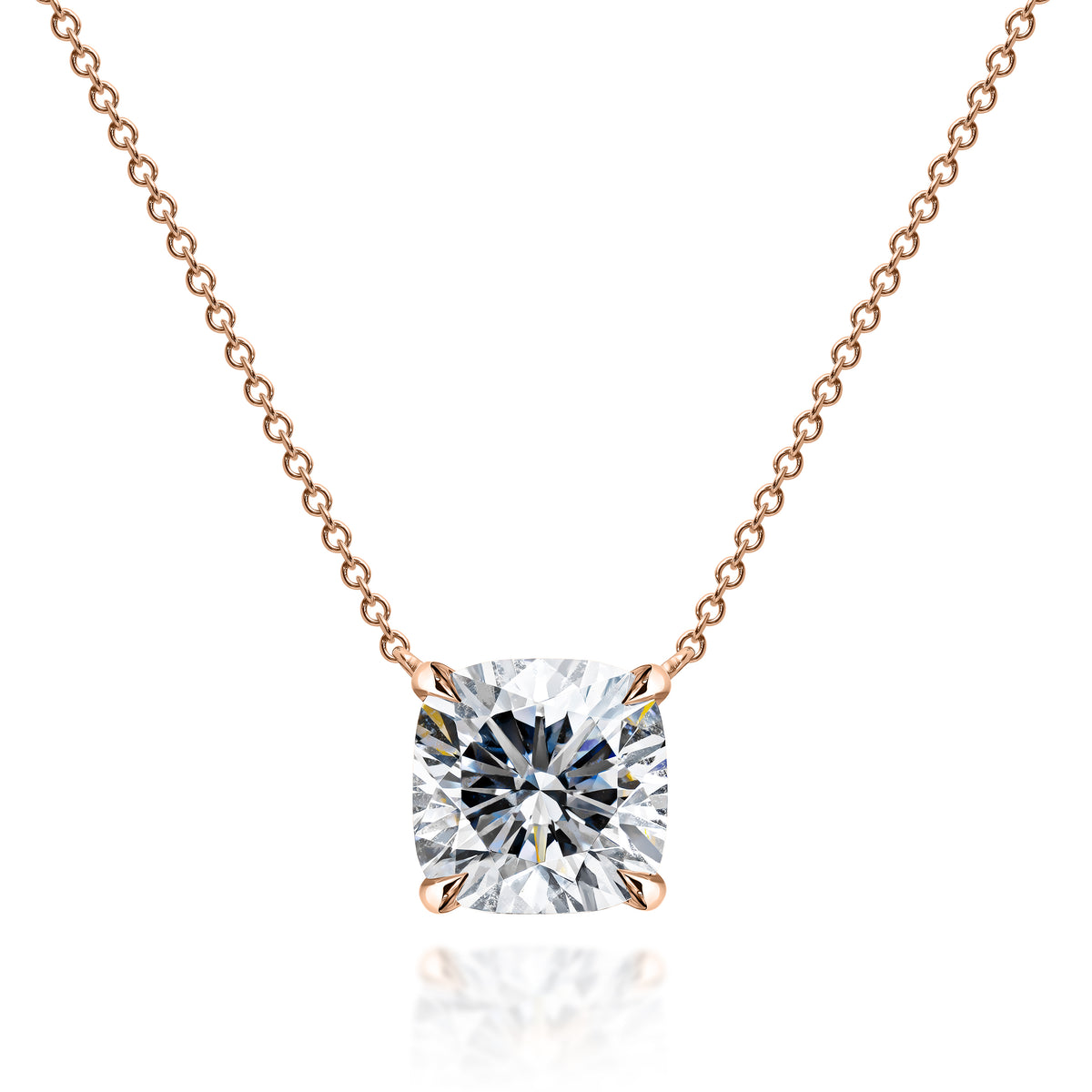 4ct Cushion Diamond Floating Chain