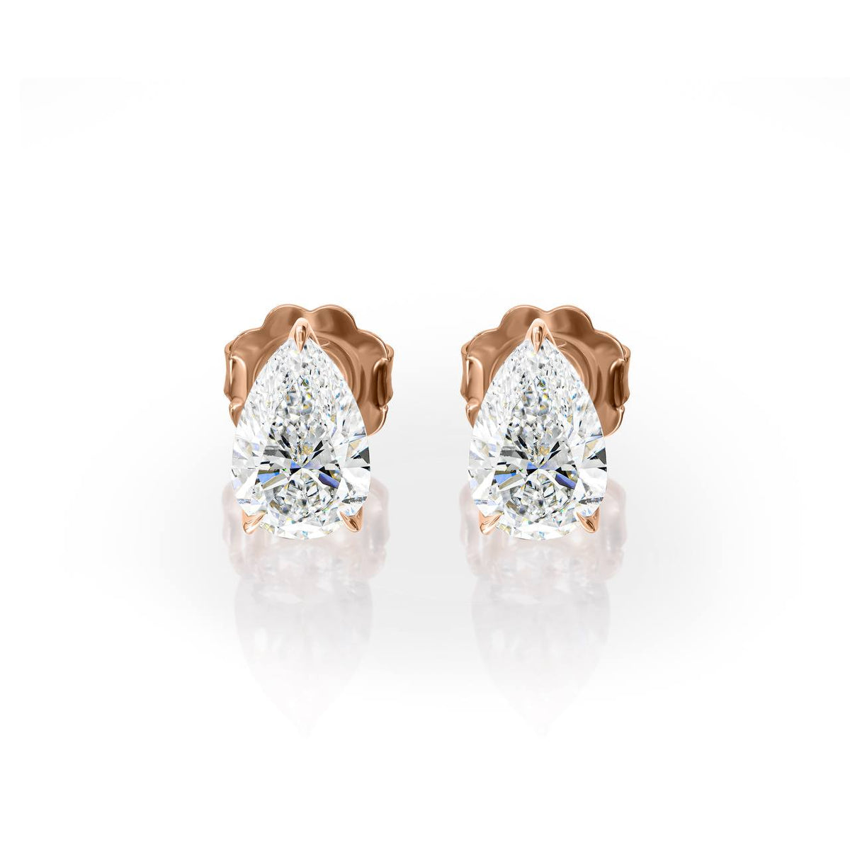 3ct Pear Diamond Earring Jumbo Brackets