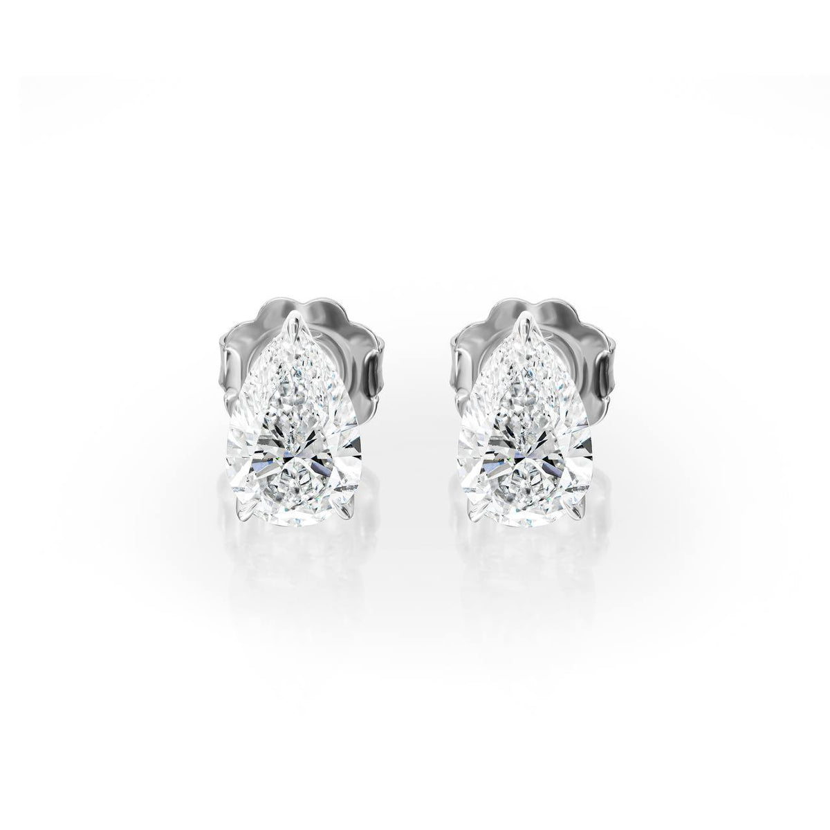 3ct Pear Diamond Earring Jumbo Brackets