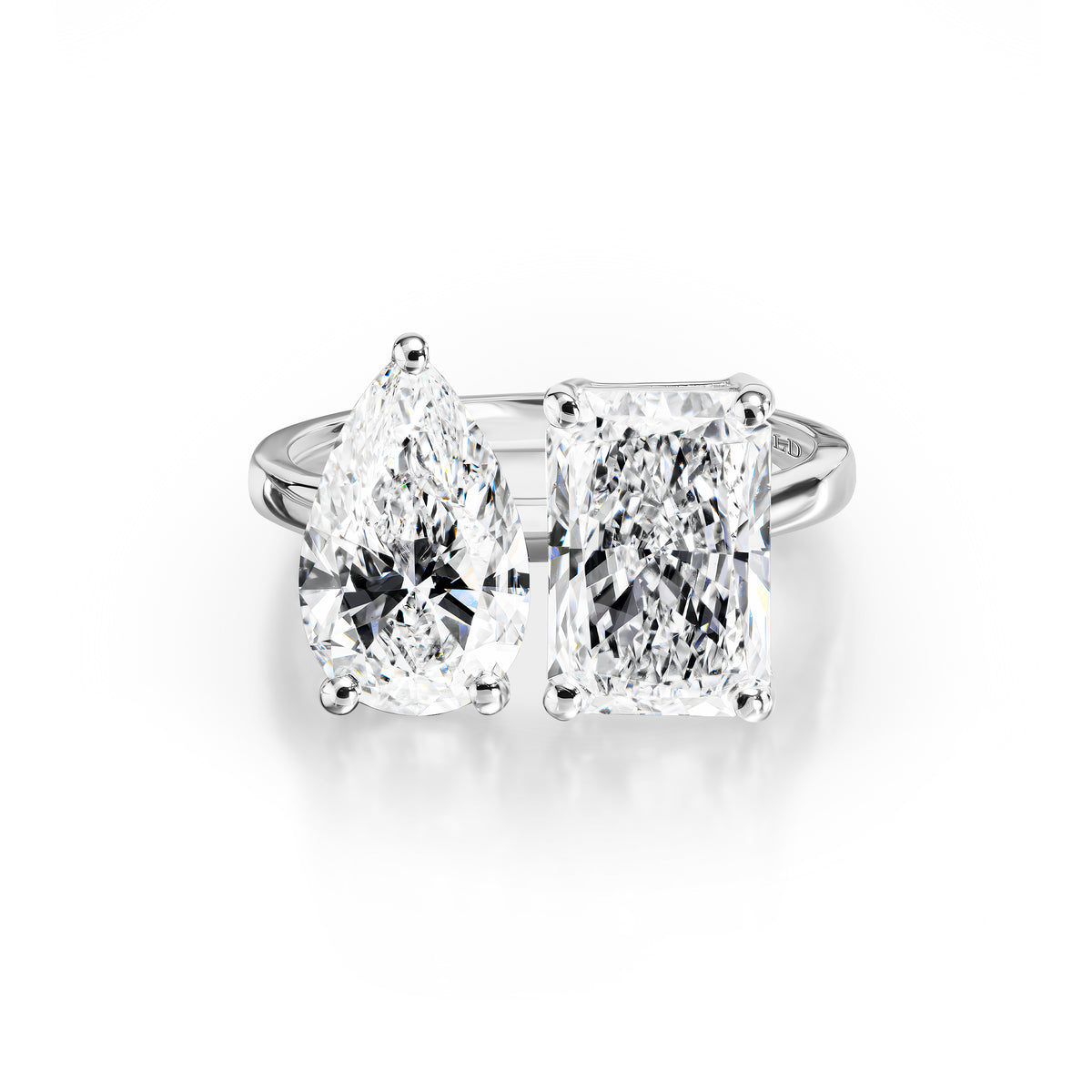 5.50ct Radiant & Pear Diamond Ring