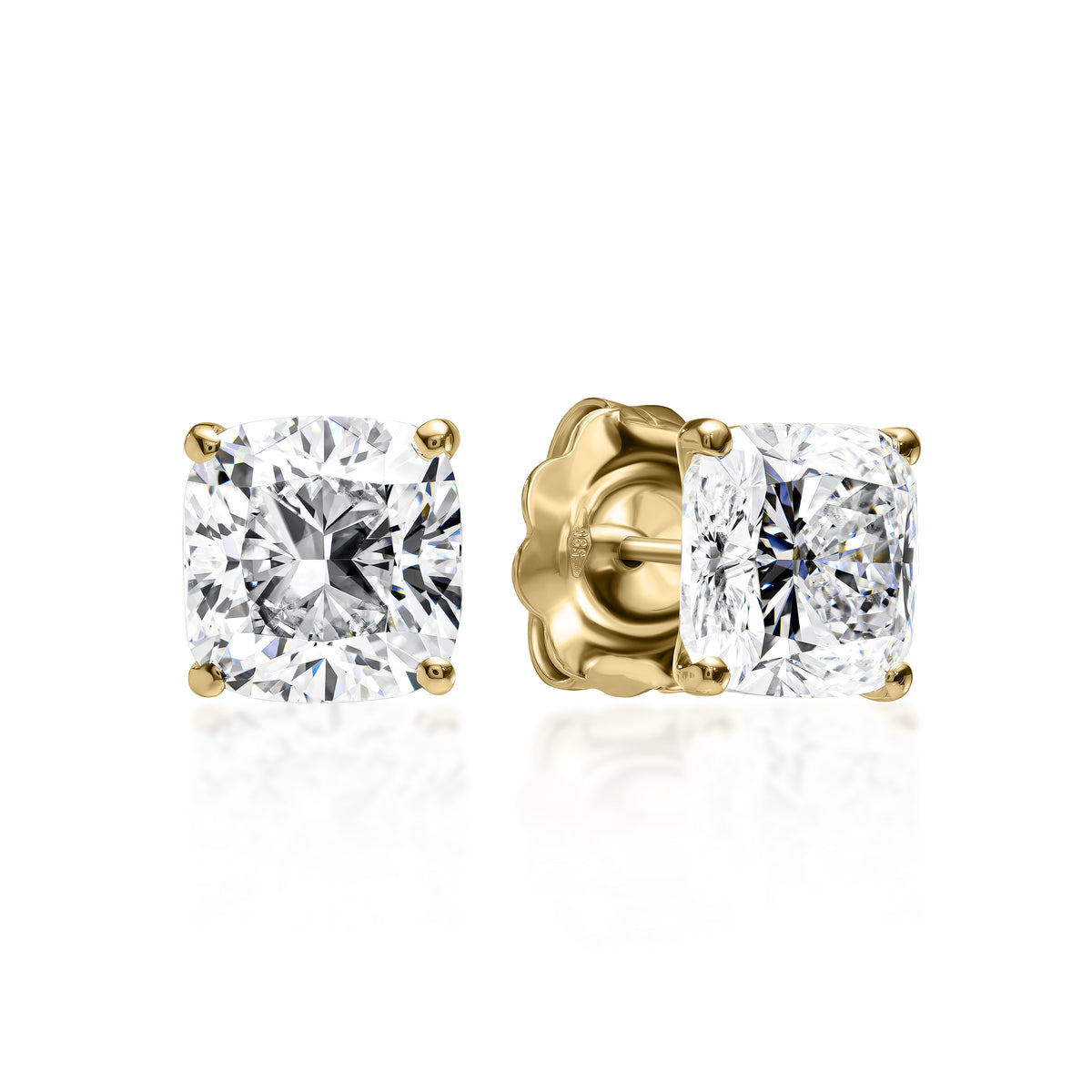 4ct Cushion Diamond Earring Jumbo Brackets