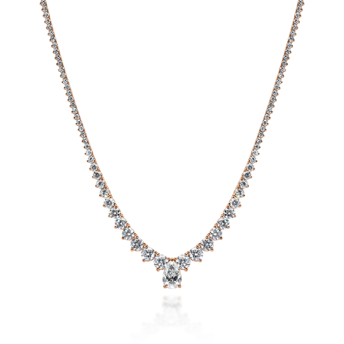 16.60ct Pear & Round Diamond Collier Degarde (Center Diamond 2ct)
