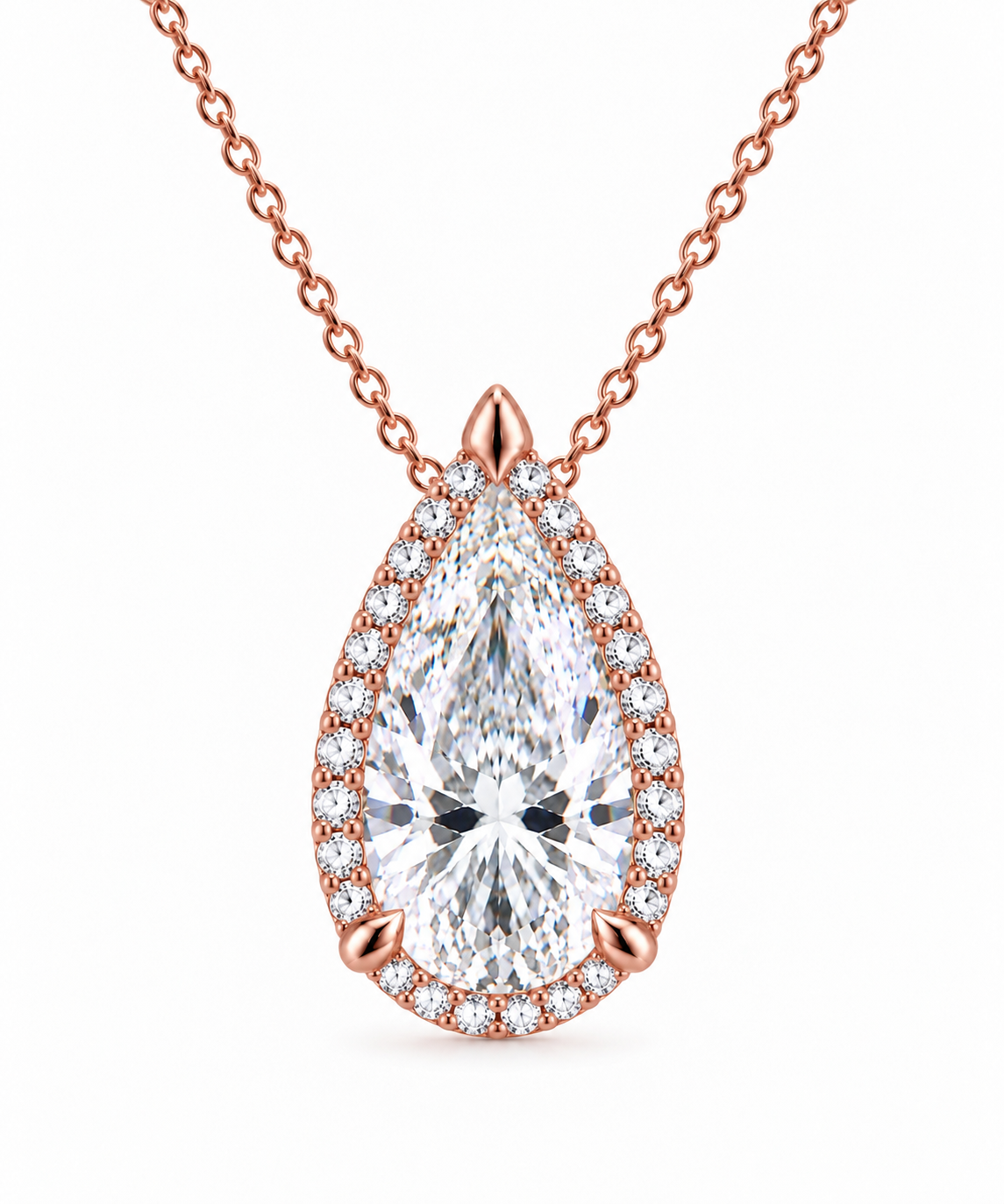 2.50ct Pear Diamond Floating Crown Chain