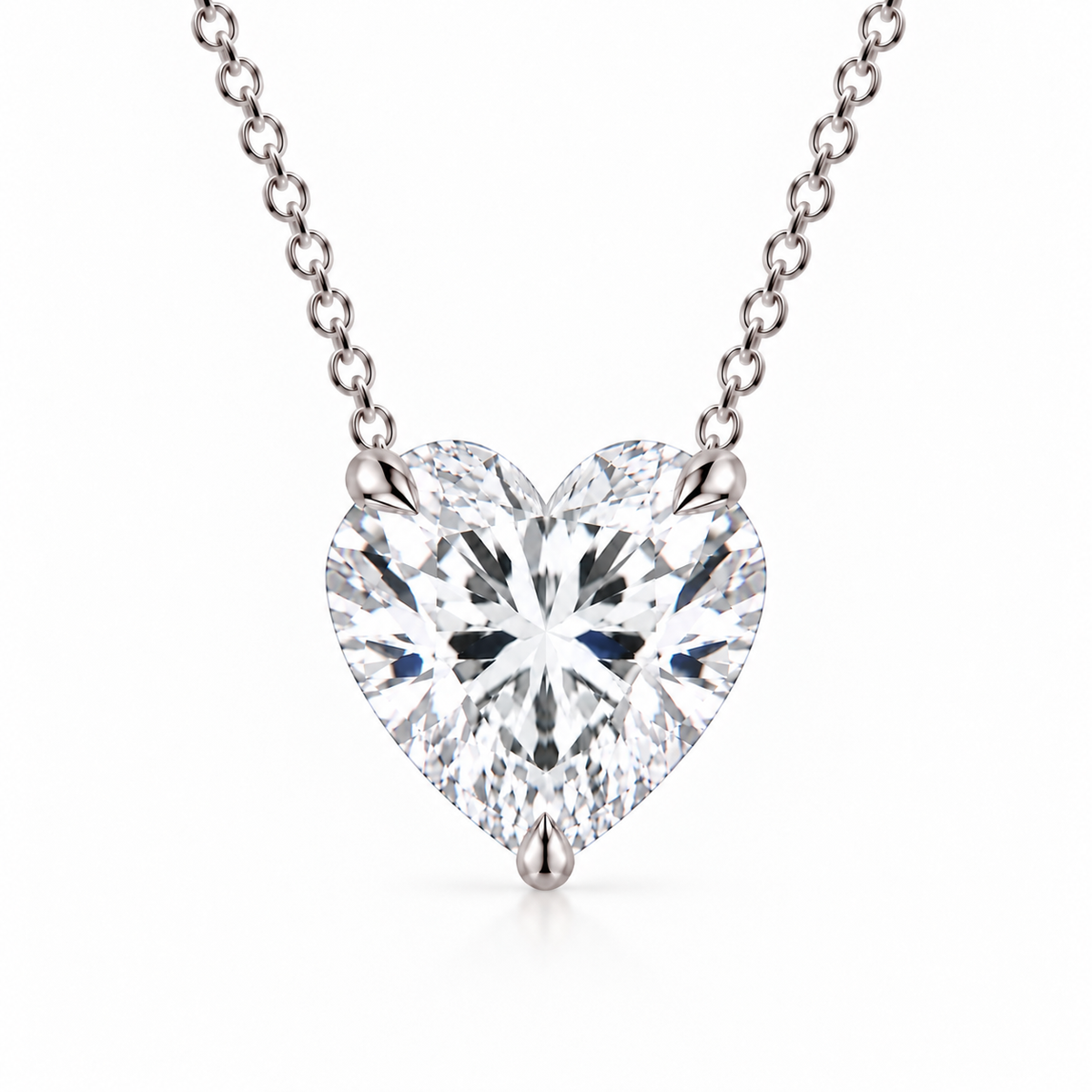 2ct Heart Diamond Floating Chain