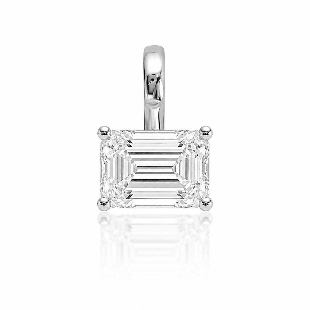 3ct Emerald Across Diamond Pendant